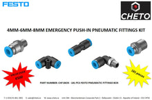 Load image into Gallery viewer, 181pcs 4mm-6mm-8mm FESTO Pneumatic Fittings Kit P/N: CHF1BOX (suitable for Engineers/Maintenance Field and Line Service Kit)
